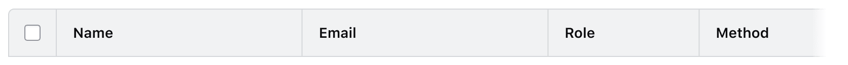 Example of multi-select in a table header